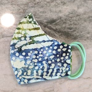 Tie Dye Face Mask Blue Green Light Green